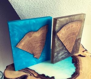 Offre Spéciale bois d'acacia et résine 10X10 cm 4 pouces sous-verres pour boisson hôtel et restaurant fournitures Unique décoration de table dessous de verre - Product Image 3