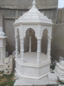 Gazebo de jardin de luxe en extérieur, fait à la main, style moderne, marbre blanc, grès pour temple intérieur et villa - Product Image 2