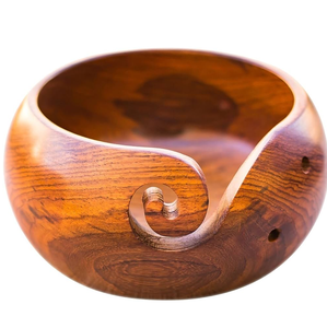 Wooden Yarn <b>Bowl</b> Wood for Crochet Large Size Wooden <b>Knitting</b> <b>Bowl</b> 7"x4" Inch Handmade Use and Sale Product - Product Image 2