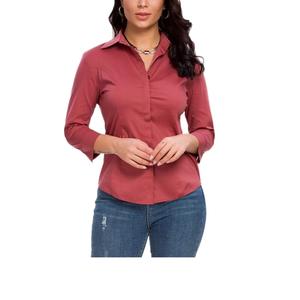 Camisa ajustada de alta calidad con servicio OEM personalizado para mujer, camisa formal de negocios para trabajo de oficina, camisas de talla grande para mujer - Product Image 6