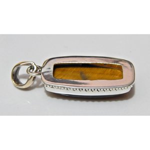 Colgante de plata esterlina 925 hecho a mano con piedra preciosa de ojo de tigre natural, regalo de joyería de plata único para ella, piedra preciosa suelta - Product Image 3