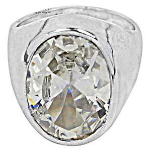 "Handmade Geometric <b>Statement</b> Topaz Boho <b>Ring</b> for Women in Platinum" - Product Image 3
