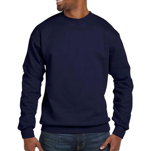 สเวตเตอร์คอกลมแขนยาวสำหรับผู้ชายและผู้หญิงเสื้อสเวตเตอร์แบบสวมหัวผ้าฝ้ายผสมสีพื้นสำหรับผู้ชาย - Product Image 1