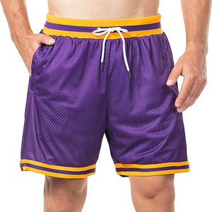 Haute qualité personnalisé 150G maille Shorts hommes vierge basket-ball Double couche Shorts de plage été noir maille Shorts - Product Image 1