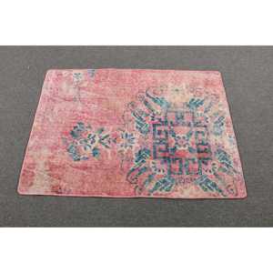 Tapis turc 2,3 x 3,2 pieds, tapis vintage, tapis en laine camouflage rose - Product Image 3