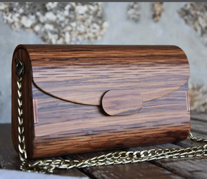 Sac à main texturé en bois de qualité supérieure pour la mariée, tenue décontractée, portefeuille à bandoulière détachable - Product Image 4