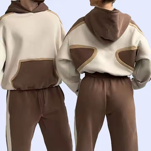 Vente en gros d'automne personnalisé 100% coton Ensemble de survêtement unisexe brodé écologique Pantalon de survêtement Pull à capuche Deux pièces à capuche - Product Image 2