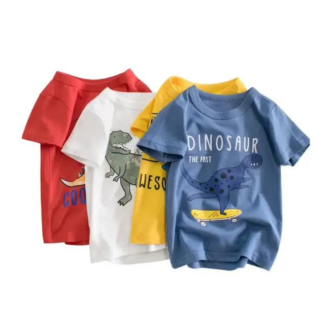 Vietnam Shirt Fabrikant Kind T-Shirt Kinderen Kleding Groothandel Custom Print Cartoon Multicolor Jongens En Meisjes Shirt