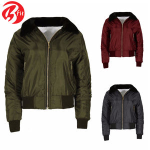 Nouvelles dames polaire fourrure col rabattu doublé Bomber veste d'hiver meilleures ventes femmes porter Bomber veste - Product Image 6