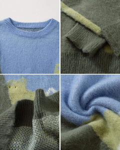 Suéteres de hombre Jacquard de diseñador de prendas de punto personalizadas Top de manga larga Jersey de cuello redondo de invierno Suéteres de punto de algodón para hombre Jersey - Product Image 6