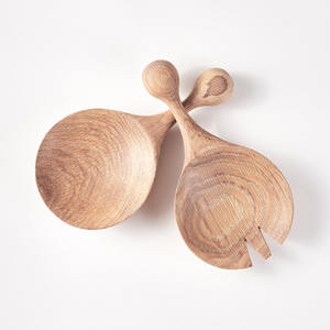 La mejor elección de ensalada de madera, tenedor, cuchara, precio barato, servidores de mano para ensaladas, frutas, verduras - Product Image 6