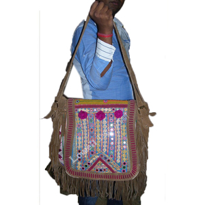 Sac ethnique grande capacité pour femmes embellissements de miroir fil coloré fermeture éclair de travail pour événements culturels tenues traditionnelles - Product Image 5