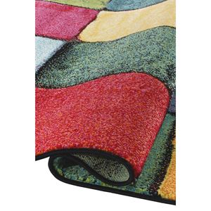 Tapis moderne en polypropylène tissé Rectangle coloré fait à la machine Tapis de sol pour enfants à poils moyens - Product Image 1