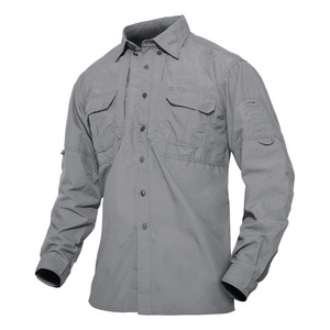 Multi-Pocket Outdoor Quick Dry Cargo <b>Shirts</b> Men's Work <b>Shirts</b> Fishing Camping Trekking Long Sleeve Nylon <b>Shirts</b> Tops - Product Image 4
