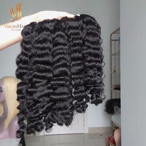 Offre Spéciale Bundles Super Double Drawn brut birman cheveux bouclés fournisseur vietnamien de haute qualité 100% vierge cheveux humains perruques complètes - Product Image 4