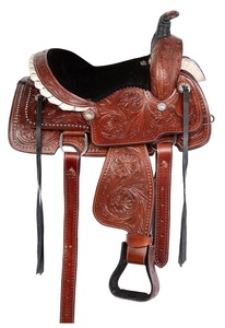 Juego de sillines de caballo de cuero genuino de calidad superior Western Endurance English Racing Saddle and Tack Perfect Match - Product Image 6