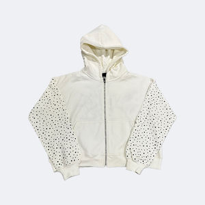 Sudaderas con capucha para hombre con cremallera completa de diamantes de imitación hasta 100% algodón con estampado de gran tamaño Sudadera con capucha personalizada Fabricantes Sudadera con capucha de peso pesado para hombres - Product Image 5