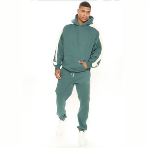 ชุดวอร์มผู้ชายแบบสวมหัว ผ้าฟลีซหนานุ่ม 100% ผ้าฝ้าย ทรงโอเวอร์ไซส์ พร้อมกางเกงจ็อกเกอร์  รับสกรีนโลโก้ ระบายอากาศได้ดี - Product Image 1