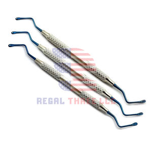 Curettes dentaires chirurgicales en acier inoxydable Curettes dentaires pour os Lucas 2.5mm 3.5mm 4mm Curette de chirurgie parodontale à pointe bleue - Product Image 6