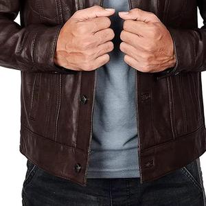 Veste en cuir nouvelle conception sur mesure Veste en cuir noir de haute qualité pour hommes Vêtements de marque pour hommes Veste en peau de mouton - Product Image 4