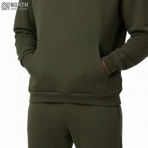 Survêtement d'hiver pour homme à capuche et taille élastique, 100% coton, confortable, 500 g/m², avec patchs brodés effet vieilli et délavé au soleil - Product Image 5