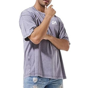 T-shirt Homme Oversize Lavé 2026 – Coupe Décontractée en Coton Lavé – Style Urbain – Col Rond – T-shirt en Coton Lavé pour Homme - Product Image 1