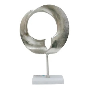 Adorno de esculturas de escritorio de aluminio Escultura de mesa de metal de nuevo diseño con acabado de níquel de alta calidad - Product Image 5