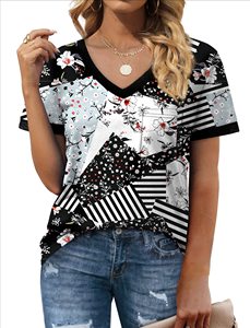 Fabricante de poliéster/algodón mujeres camisetas personalizadas de manga corta de algodón de color sólido cuello redondo mujeres camiseta - Product Image 5
