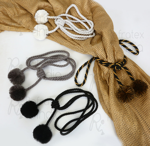 Embrasses de rideau colorées décoratives en gros avec pompon acrylique pour accessoires textiles, pompon coloré fait à la main - Product Image 3