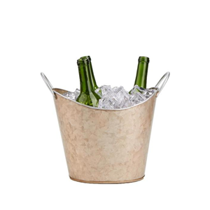 Cubo de vino y hielo de metal personalizado de diseño moderno, metal puro con forma y tamaño únicos para bares y fiestas, empaquetado en cartón - Product Image 3