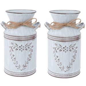 Florero Galvanizado para Decoración de Interiores Estilo Shabby Chic, Decoración de Mesa para el Hogar, Arreglos para Bodas en Granjas y Fiestas en el Jardín - Product Image 6