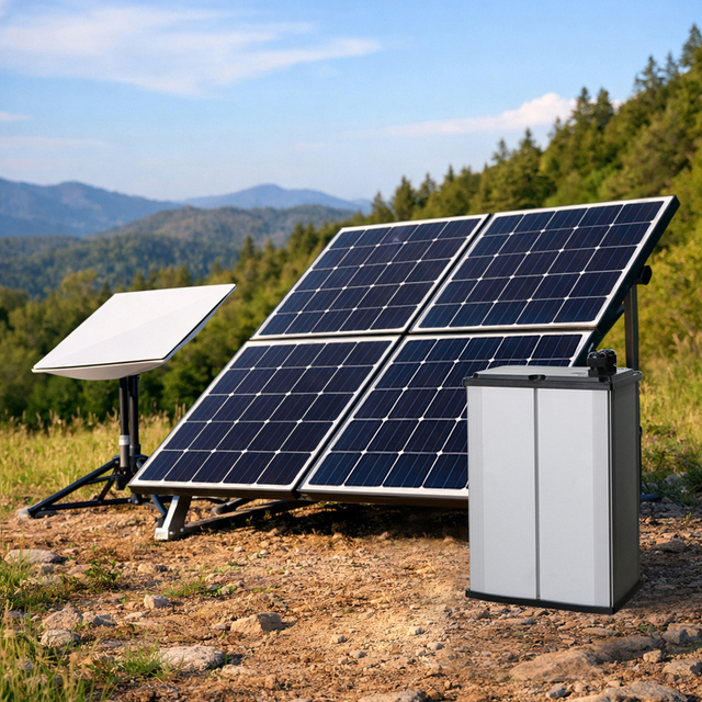 High Efficiency Off-Grid Solar Kit 300W MPPT LiFePO4 Battery Starlink Satellite Internet POE CCTV Portable Power System Outdoor