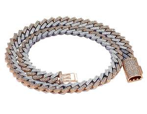 Nuevo diseño Moissanite corte redondo diamante cadena cubana collar hielo fuera fino cubano enlace cadena joyería - Product Image 2