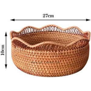 Latest Design Rattan Brown Color <b>Large</b> Fancy Gift <b>Basket</b> Exclusive Quality Table Decorative Accents Storage <b>Basket</b> For Wedding - Product Image 2
