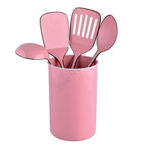 Ensemble d'outils de cuisine de qualité supérieure en acier inoxydable avec un support - Product Image 1