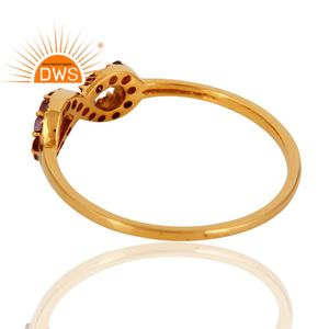 Anillo infinito de piedras preciosas de amatista natural chapada en oro de 18 quilates de plata esterlina más vendida, fabricante de joyería fina Demi - Product Image 3