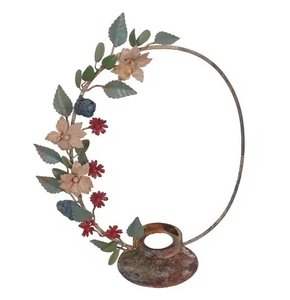 Nouveau design couronne de bougie en fer aspect naturel élégant bougeoir de Noël en fer pour la décoration de mariage et de vacances - Product Image 1