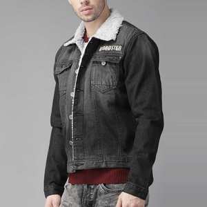 Veste en jean pour homme à prix d'usine, poids moyen, intérieur en coton épais, laine, qualité supérieure, tendance hip-hop, fausse fourrure - Product Image 5