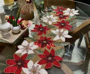 ผ้าปูโต๊ะลูกปัดทำด้วยมือสุดหรูผ้าคาดโต๊ะนักวิ่งตกแต่งบ้านที่หรูหราของขวัญที่สมบูรณ์แบบสำหรับงานเลี้ยงและโต๊ะอาหารที่มีสไตล์ของเธอ - Product Image 6