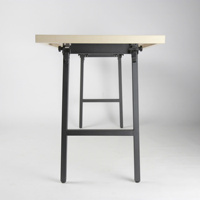 Table à manger pliante moderne pour l'extérieur, structure en fer et acier, panneau MDF pliable, utilisation en parc, origine Vietnam, bureau, salon