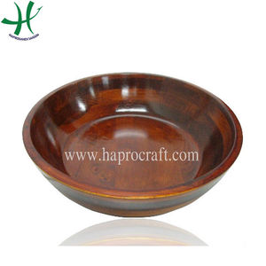 Saladier rond en bois/Ensemble de dîner en acacia Saladier et ustensile/Bol de service avec tailles de mélange - Product Image 3