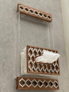 Elegant Ramadan Kareem and Eid Mubarak Gift Edition Royal Acrylic Candy & Dry <b>Fruit</b> Box with Wooden Mother of Pearl Inlay Lid - Product Image 3