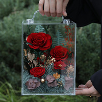Coffret Cadeau Acrylique de Roses Éternelles Préservées – Idéal Fête des Mères, Saint-Valentin, Remise de Diplôme, Nouvel An