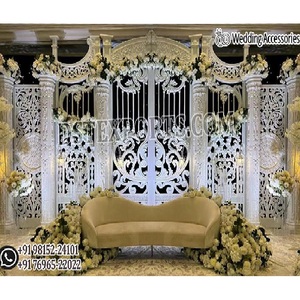 Palacio DE BODA prominente, escenario de puerta temática blanca, escenario inspirador de boda interior, gran escenario, diseño romano, escenario de boda grande - Product Image 1