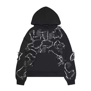 Fabricants sur mesure, sweat-shirt d'hiver 100% coton, tissu lourd, coupe et couture, broderie, patch, effet délavé, homme, lavage à l'acide - Product Image 6