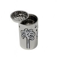 Brûleur d'encens Bakhoor moderne et élégant en métal avec motif gravé de palmier, support à charbon de bois Oud arabe pour la décoration intérieure et les cadeaux