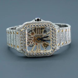 Montre de luxe VVS Moissanite | Squelette présidentiel glacé | Passe le testeur de diamants en gros - Product Image 1