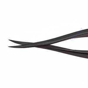 Forceps microchirurgicaux extra longs en titane noir avec pointes fines et précises pour les procédures ophtalmiques et microchirurgicales délicates - Product Image 1