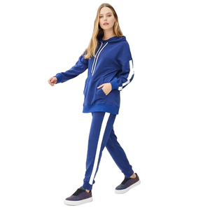 Chándal de fútbol para mujer, chándales con logotipo personalizado, jersey de lana tecnológica, panel lateral liso, chándal para correr para mujer, precio barato - Product Image 5