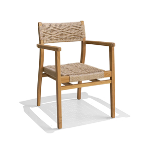 Chaise de salle à manger d'extérieur moderne en teck durable, mobilier de jardin pour cour, utilisation hôtelière, élégante - Rania - Product Image 1
